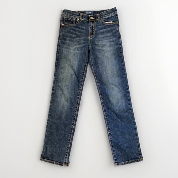 Old Navy Kids Karate Jeans Size 12 Regular Blue Stretch Expandable Waist EUC - Picture 1 of 13